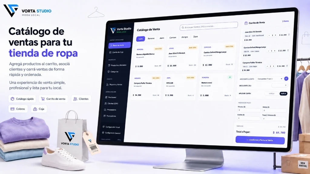 Catálogo de ventas del sistema para tiendas de ropa